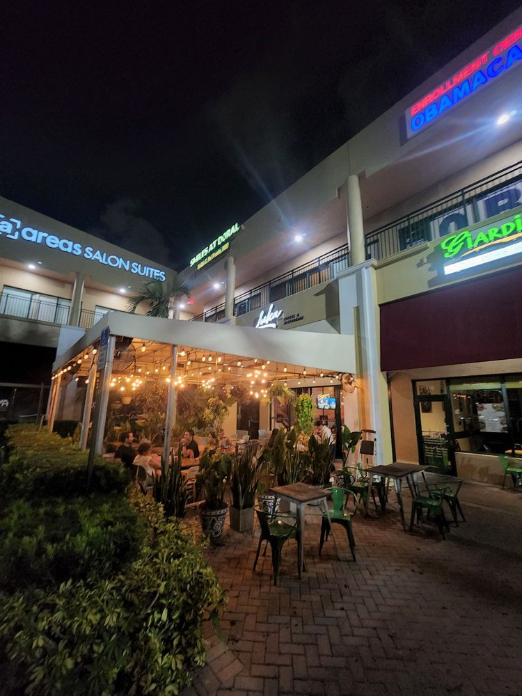 Luka Doral terrace at night
